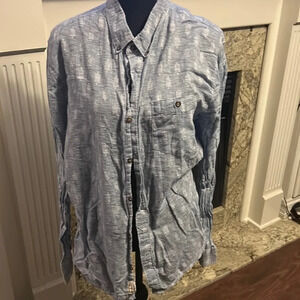 Blue Patterned Vans Button Up